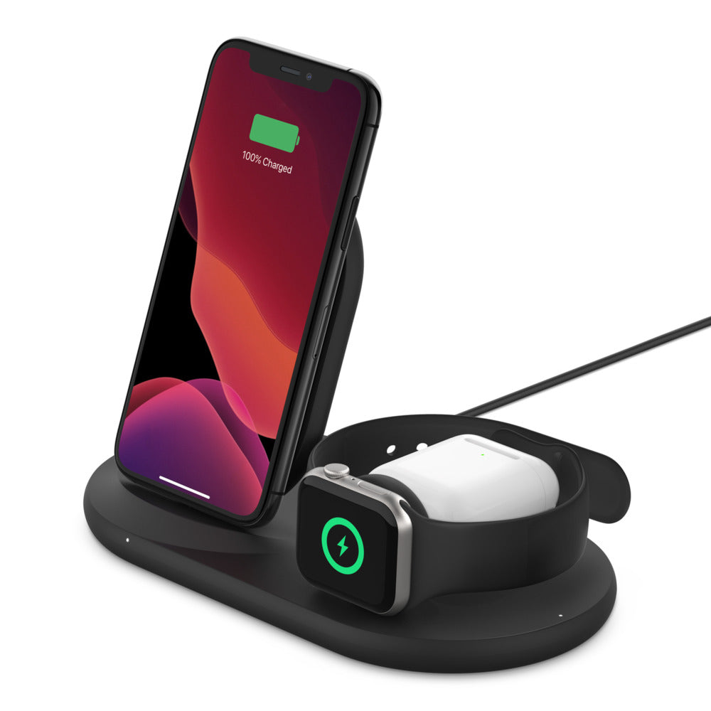Belkin Charge 3-in-1 Wireless Charger for Apple Devices Black