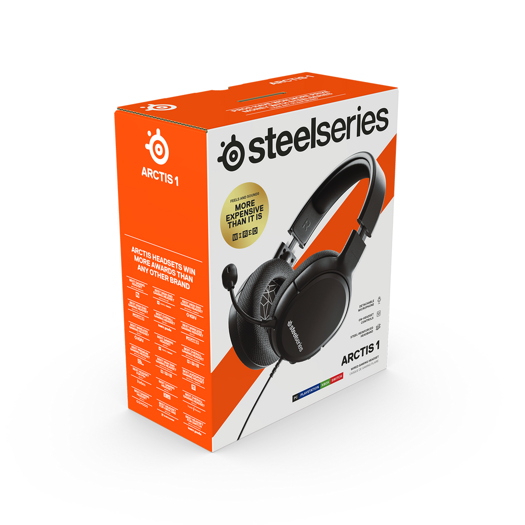 سماعة اركتس 1 السلكية للألعاب لجميع المنصات من ستيل سيريز - SteelSeries Arctis 1 Wired