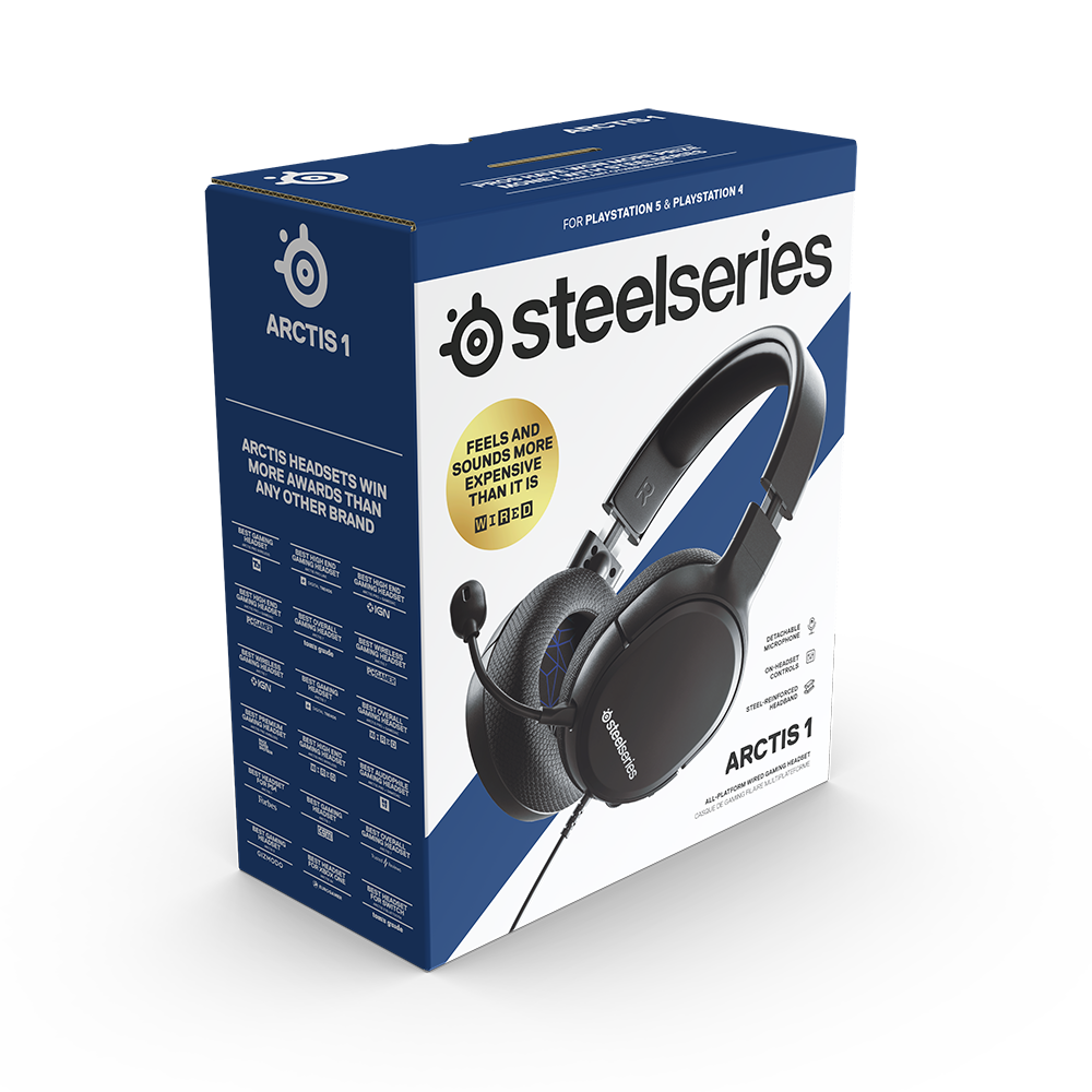 سماعة اركتس 1 السلكية للألعاب لجميع المنصات من ستيل سيريز - SteelSeries Arctis 1 Wired