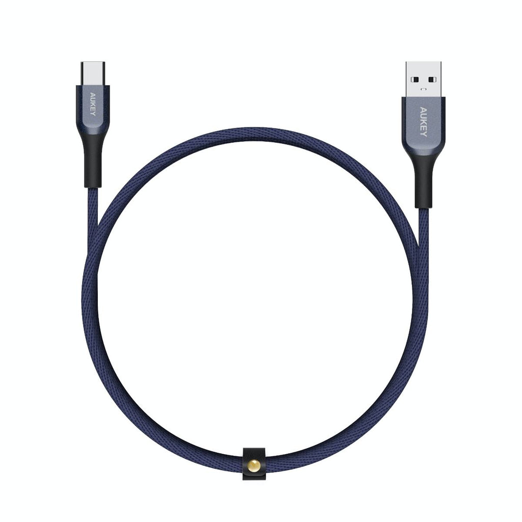 كيبل شحن 2 متر USBA الى USBC سريع -   AUKEY USB A To USB C QC 3.0 Kevlar Cable 2M