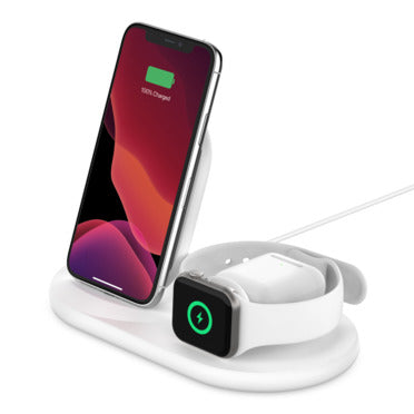 Belkin Charge 3-in-1 Wireless Charger for Apple Devices White